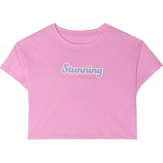 Zdjęcie produktu Koszulka, crop top dziewczęcy 4FJWSS24TTSHF1151 4F Różowy