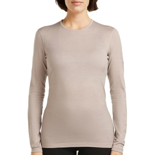 Zdjęcie produktu Koszulka damska Icebreaker Merino 200 Oasis Long Sleeve Crewe 1043750LH1 - beżowa