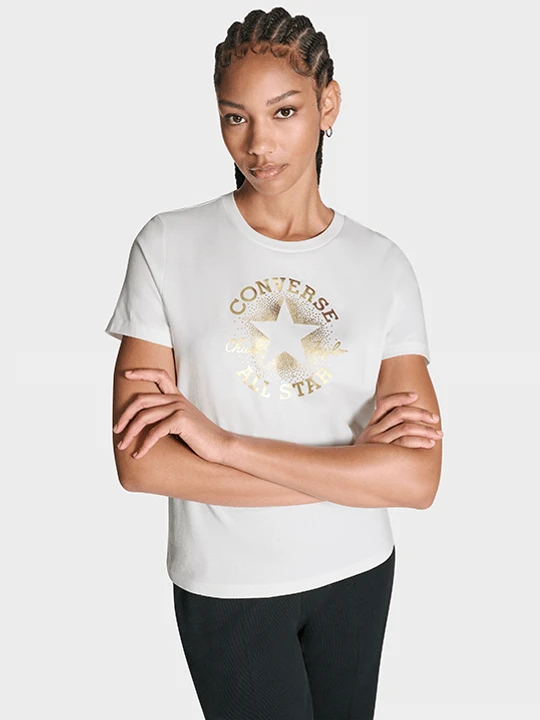 Zdjęcie produktu Koszulka Damska Metallic Chuck Taylor T-Shirt Converse Biały