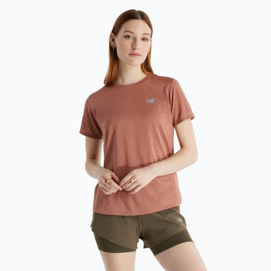 Zdjęcie produktu Koszulka damska New Balance Athletics sparrow heather Pomarańczowy