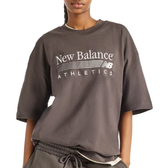 Zdjęcie produktu Koszulka damska New Balance Trackside WT6297MKBLK - brązowa
