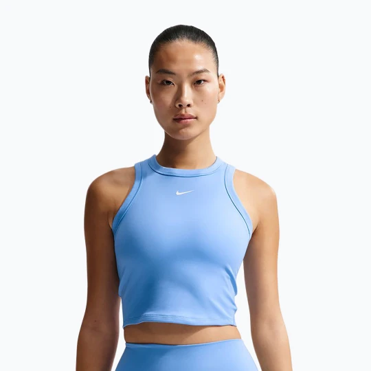 Zdjęcie produktu Koszulka damska Nike One Fitted Dri-Fit Cropped Tank thunder university blue/white