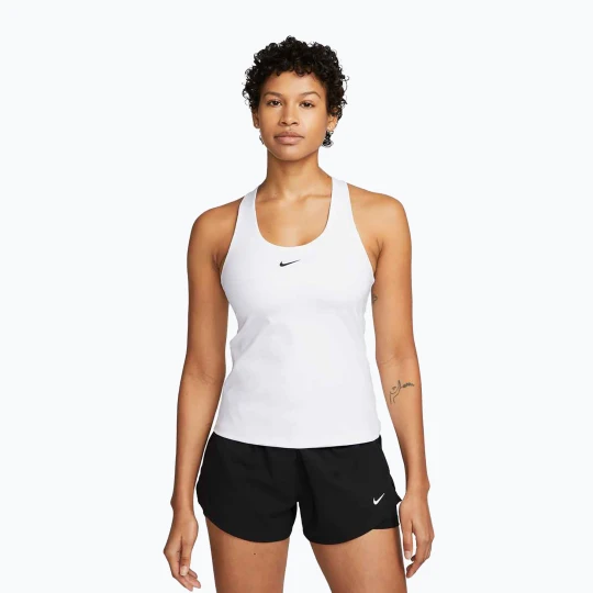 Zdjęcie produktu Koszulka damska Nike Swoosh Medium Support Bra white / stone mauve / black