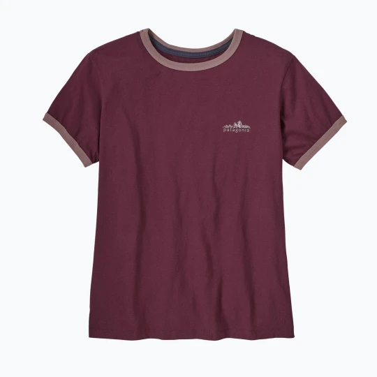 Zdjęcie produktu Koszulka damska Patagonia Fitz Roy Foothills Ringer Tee berry fig Bordowy