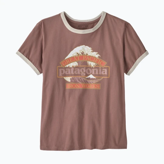 Zdjęcie produktu Koszulka damska Patagonia Great Waves Ringer Tee moonrise taupe Różowy