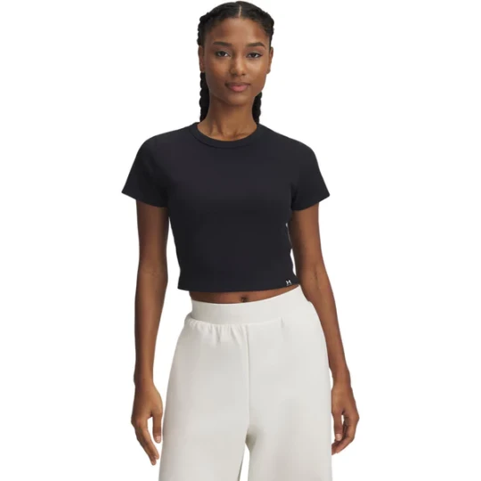 Zdjęcie produktu Koszulka damska Rival Rib Baby Tee Under Armour Czarny
