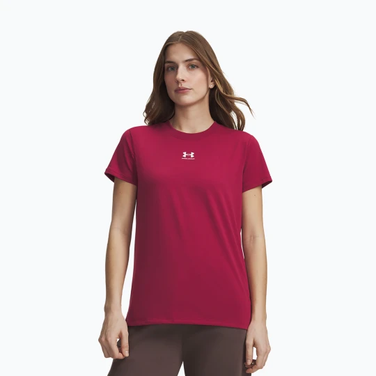 Zdjęcie produktu Koszulka damska Under Armour Rival Core claret / white Różowy