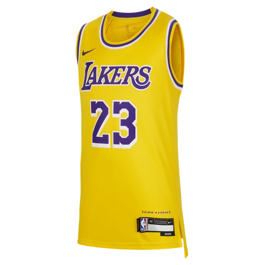 Zdjęcie produktu Koszulka dla dużych dzieci (chłopców) Nike NBA Swingman LeBron James Los Angeles Lakers 2023/24 Icon Edition - Żółty