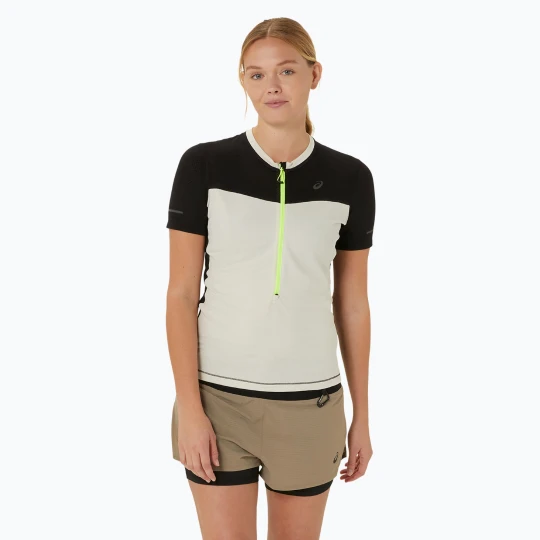 Zdjęcie produktu Koszulka do biegania damska ASICS Fuijtrail Top oatmeal / performance black Beżowy