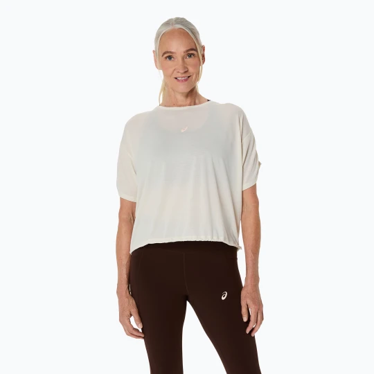 Zdjęcie produktu Koszulka do biegania damska ASICS Nagino Run Adjustable Top birch heather Beżowy