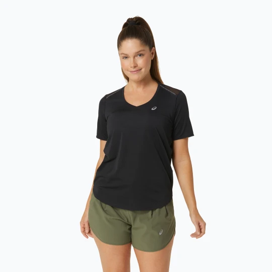 Zdjęcie produktu Koszulka do biegania damska ASICS Road V-Neck performance black