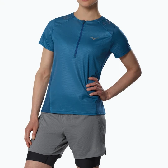 Zdjęcie produktu Koszulka do biegania damska Mizuno Trail Graphic Tee sailor blue
