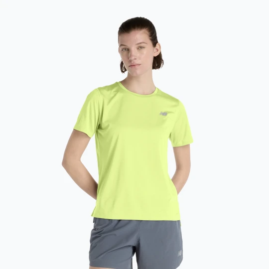 Zdjęcie produktu Koszulka do biegania damska New Balance Essentials afterglow Zielony