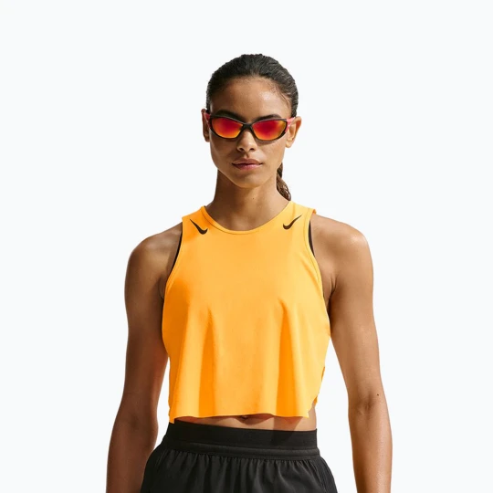 Zdjęcie produktu Koszulka do biegania damska Nike AeroSwift Dri-Fit ADV Cropped Tank Top laser orange / black