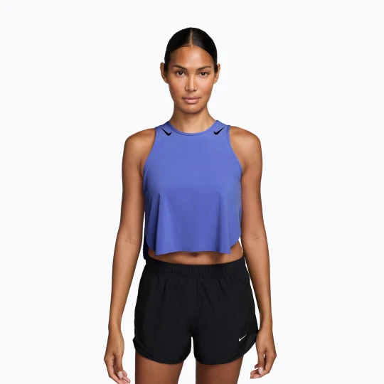 Zdjęcie produktu Koszulka do biegania damska Nike AeroSwift Dri-Fit ADV Cropped Tank Top off sapphiree / black Niebieski