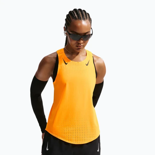 Zdjęcie produktu Koszulka do biegania damska Nike AeroSwift Dri-Fit ADV Singlet laser orange / black