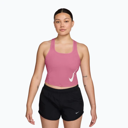 Zdjęcie produktu Koszulka do biegania damska Nike Swoosh Run Dri-Fit peony / photon dust / white Różowy