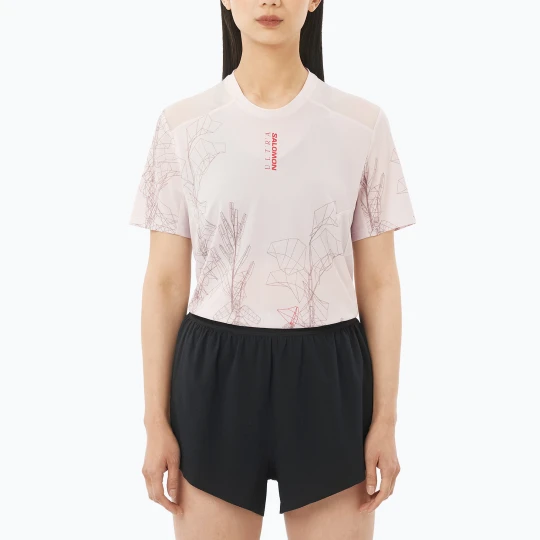 Zdjęcie produktu Koszulka do biegania damska Salomon S / Lab Ultra Tee Aop lilac ash Biały