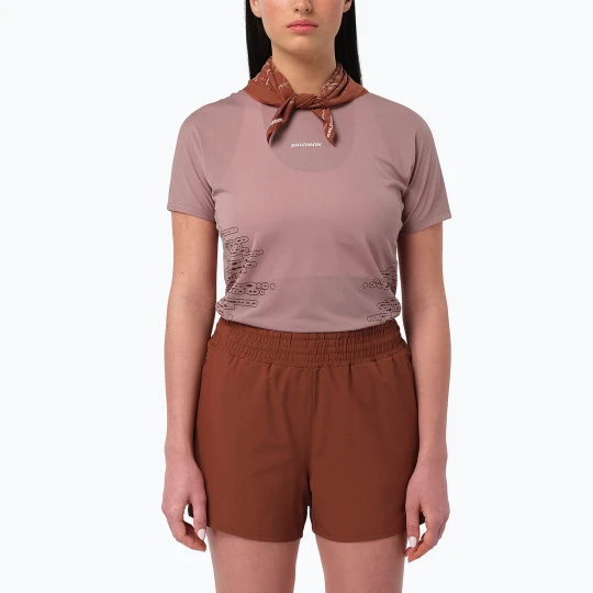 Zdjęcie produktu Koszulka do biegania damska Salomon Sense Aero GFX Tee SS antler / chocolate fondant Różowy