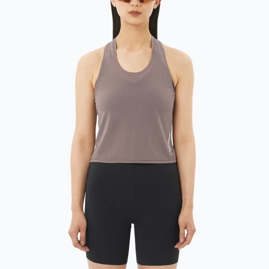 Zdjęcie produktu Koszulka do biegania damska Salomon Sense Aero Short Tank iron Beżowy
