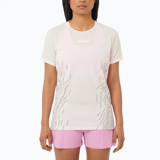 Zdjęcie produktu Koszulka do biegania damska Salomon Sense Aero SS Tee GFX whisper white