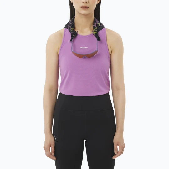 Zdjęcie produktu Koszulka do biegania damska Salomon Shakeout Core Tank iris orchid Biały