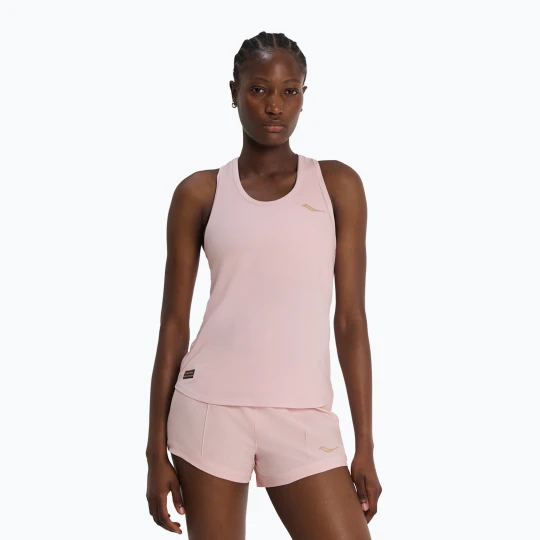 Zdjęcie produktu Koszulka do biegania damska Saucony Stopwatch Singlet silk heather Różowy