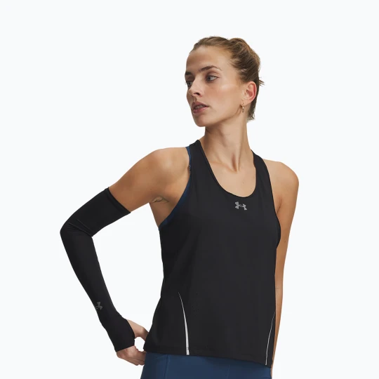 Zdjęcie produktu Koszulka do biegania damska Under Armour Velociti Pro Tank black / black / metallic silver