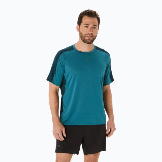 Zdjęcie produktu Koszulka do biegania męska ASICS Fujitrail Elite Top atlantis blue/saxon green