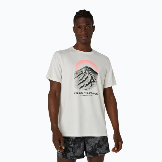 Zdjęcie produktu Koszulka do biegania męska Asics Fujitrail Logo Ss Top Cream Biały