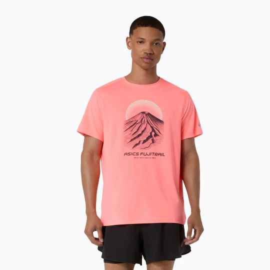 Zdjęcie produktu Koszulka do biegania męska Asics Fujitrail Logo Ss Top Sun Coral Różowy