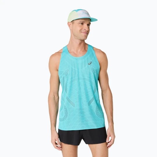 Zdjęcie produktu Koszulka do biegania męska ASICS Metarun Singlet energy aqua Niebieski