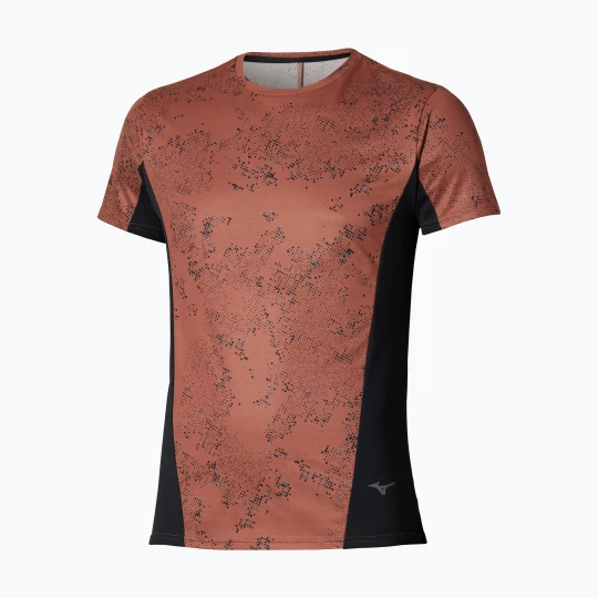 Zdjęcie produktu Koszulka do biegania męska Mizuno Active DryAeroFlow Graphic copper brown