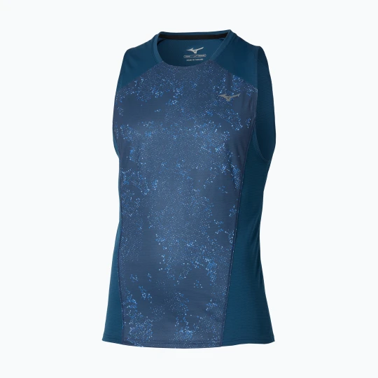 Zdjęcie produktu Koszulka do biegania męska Mizuno Active DryAeroFlow Graphic Tank Top estate blue