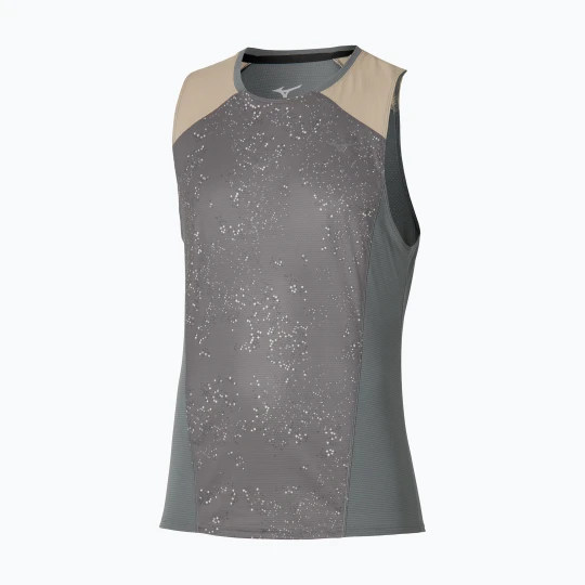 Zdjęcie produktu Koszulka do biegania męska Mizuno Active DryAeroFlow Graphic Tank Top lava smoke Szary