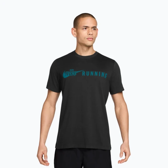 Zdjęcie produktu Koszulka do biegania męska Nike Dri-Fit Running T-Shirt black / bright spruce