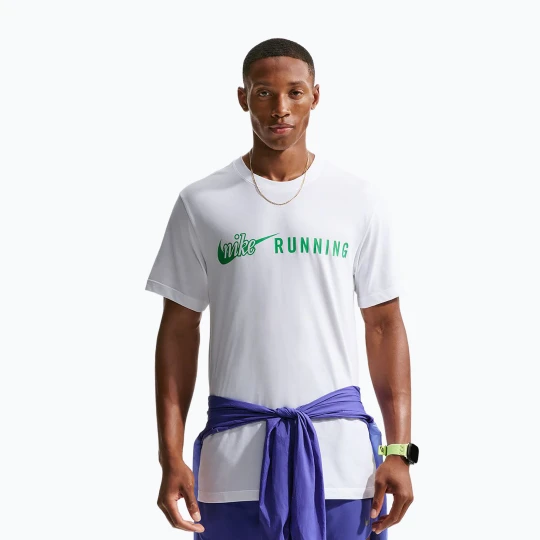 Zdjęcie produktu Koszulka do biegania męska Nike Dri-Fit Running T-Shirt white/green spark