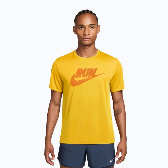 Zdjęcie produktu Koszulka do biegania męska Nike Miler Dri-Fit UV laser orange/total orange Żółty