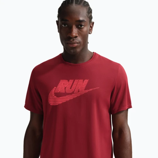 Zdjęcie produktu Koszulka do biegania męska Nike Miler Dri-Fit UV team crimson / light crimson Czerwony
