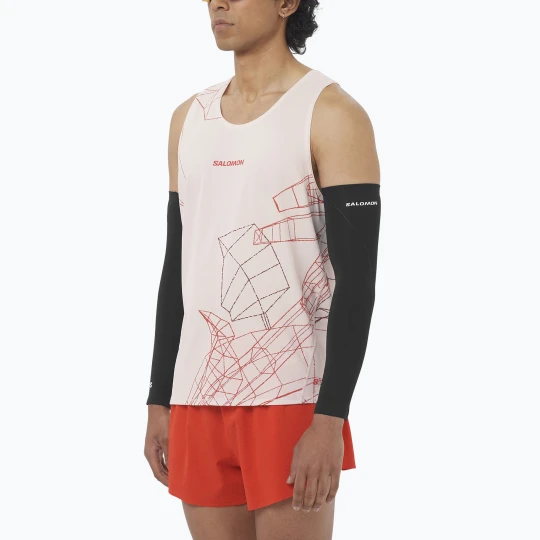 Zdjęcie produktu Koszulka do biegania męska Salomon S / Lab Speed Tee lilac ash / fiery red Biały