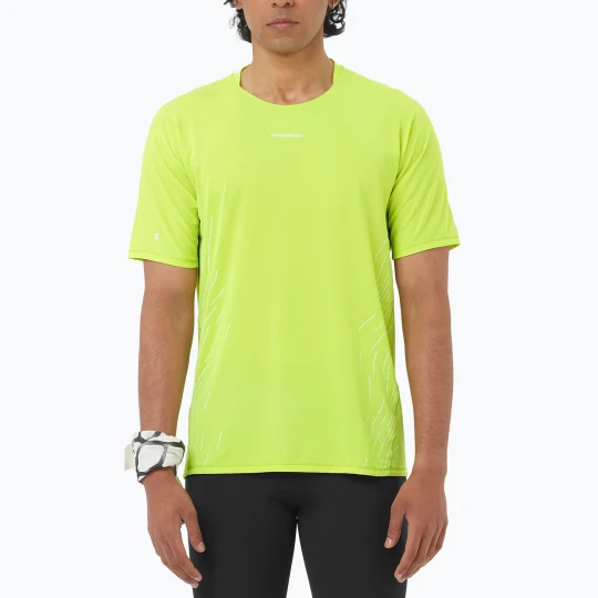 Zdjęcie produktu Koszulka do biegania męska Salomon Sense Aero SS Tee GFX acid lime Żółty