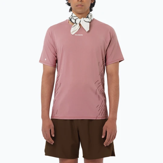 Zdjęcie produktu Koszulka do biegania męska Salomon Sense Aero SS Tee GFX dusky orchid Różowy