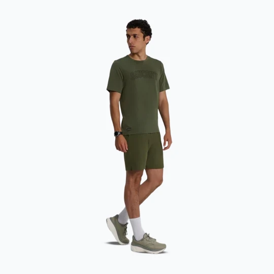 Zdjęcie produktu Koszulka do biegania męska Saucony Stopwatch fatigue heather Zielony