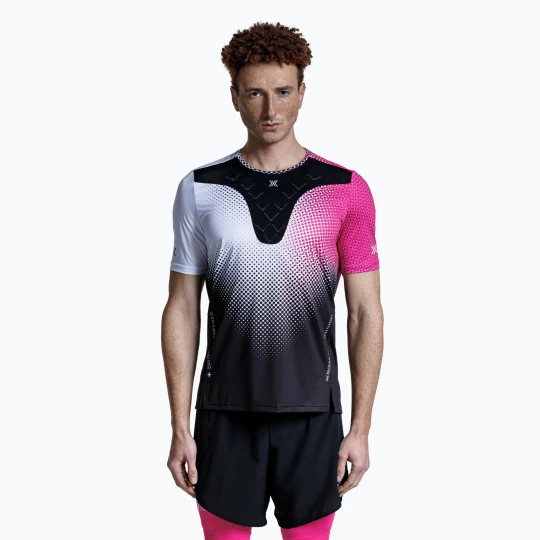 Zdjęcie produktu Koszulka do biegania męska X-Bionic Corefusion Run dot fade/neo pink/white Czarny