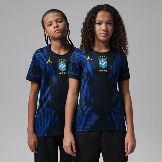 Zdjęcie produktu Koszulka piłkarska dla dużych dzieci Nike Dri-FIT reprezentacja Brazylii Stadium 2026 (wersja wyjazdowa) - Niebieski