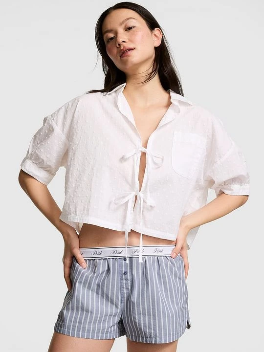 Zdjęcie produktu Koszulka do spania Coastal Cutie wiązana z przodu Victoria's Secret Biały