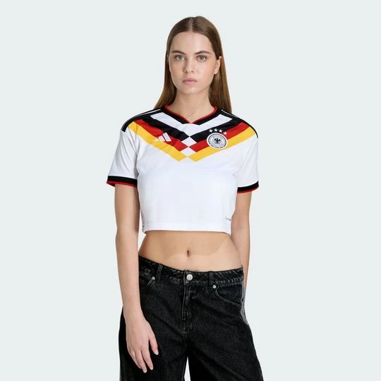 Zdjęcie produktu Koszulka domowa o krótkim kroju Niemcy 26 Adidas biały