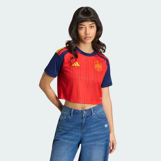Zdjęcie produktu Koszulka domowa o skróconym kroju Hiszpania 26 Adidas Vivid Red