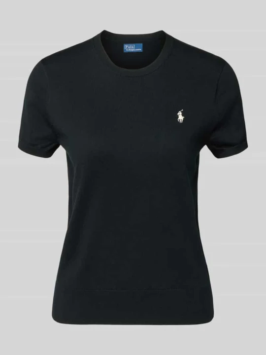 Zdjęcie produktu Koszulka dzianinowa o kroju slim fit z mieszanki bawełny Polo Ralph Lauren Czarny