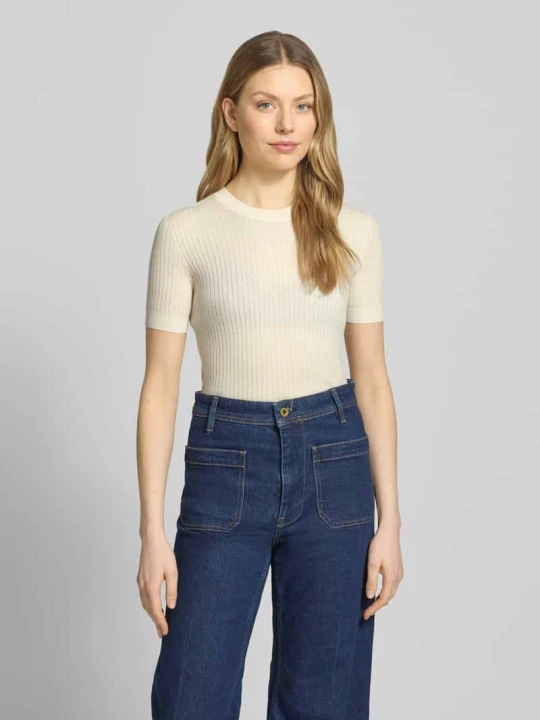 Zdjęcie produktu Koszulka dzianinowa z czystej wełny o kroju regular fit Lacoste Złamany biały